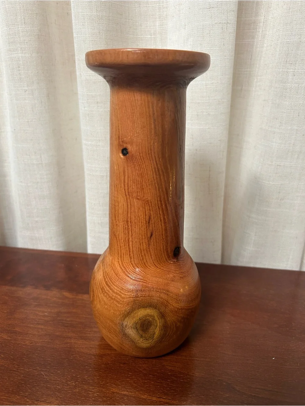 Handcrafted Honey Locust Wood Vase Rustic Decor